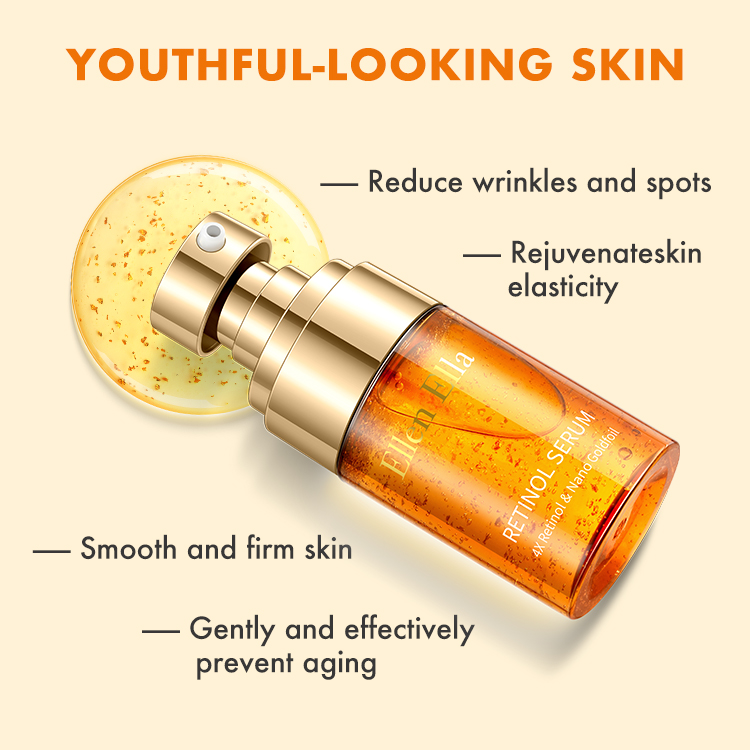 Ellen Ella Upgraded 4X Retinol Serum - Added 24K Gold Foil - 4 in 1 The Strongest Repairing Anti-Aging Serum